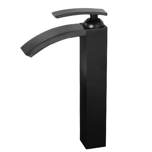 Yannlii Oil Rubbed Bronze Waterfall Bathroom Sink Faucet ORB Vessel Faucet Centerset Widespread Modern ORB Single Handle Single Hole Faucets Sprayer Lavatory Faucets Unique Designer Plumbing Fixtures Tub Shower Mixer Taps Supply Lines