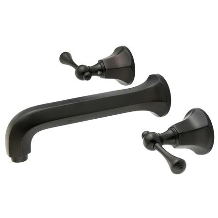 Kingston Brass KS412.BL Metropolitan Wall Mounted Vessel Faucet with Metal Lever, Oil Rubbed Bronze