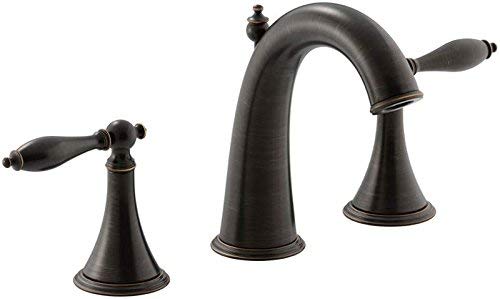 Kohler K-310-4M-2BZ Finial Traditional Widespread Lavatory Faucet with Lever Handles - Oil Rubbed Bronze