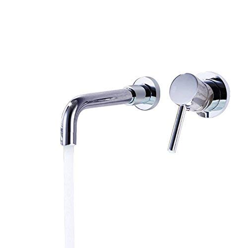 JinYuZe Modern H&C Single Handle Bathroom Sink Faucet 2 Hole Wall Mounted, Finished in Chrome