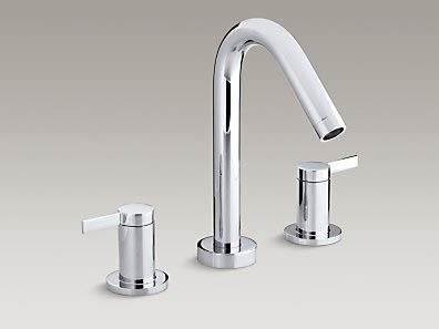 Bundle-66 Stillness Deck-Mount High-Flow Bath Faucet Trim with Lever Handles, Valve Not Included (Set of 2) Finish: Polished Chrome