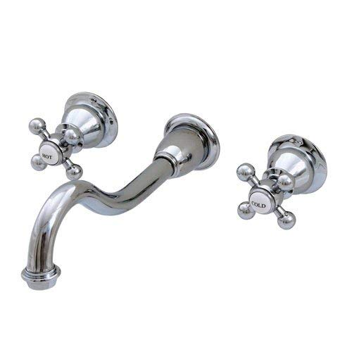 Rosalyn Double Handle Wall Mount Vessel Bathroom Faucet Finish: Richly Triple Plated Chrome, Style: Lever Handles