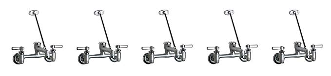 Chicago Faucets 897-RCF Wall Mount Adjustable Center Service Sink Faucet, Rough Chrome (5-(Pack))