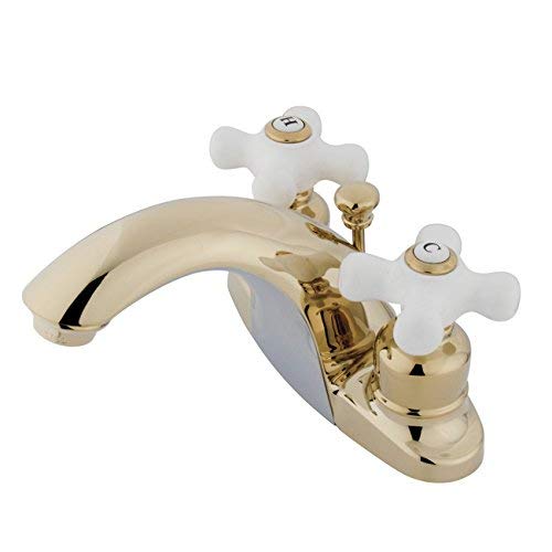 Kingston Brass KB7642PX English Country Center Set Bathroom Faucet with ABS Pop-Up Drain, 4-3/4