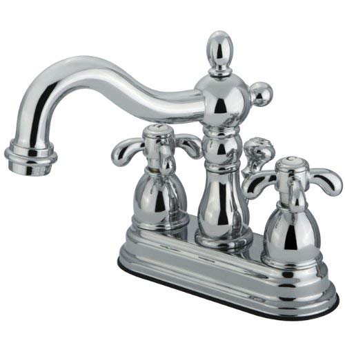 Kingston Brass KS1601TX French Country 4-Inch Centerset Lavatory Faucet, Polished Chrome