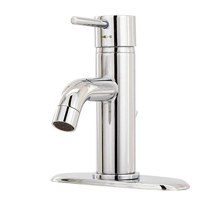 Glacier Bay 78CR211ALFHD Modern Single Hole 1-Handle Low-Arc Bathroom Faucet in Chrome