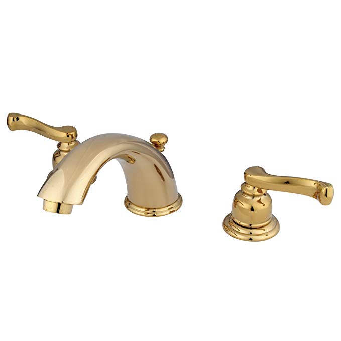 Elements of Design Royale EB8962FL Widespread Lavatory Faucet with Brass Pop-Up, 8-Inch to 16-Inch, Polished Brass