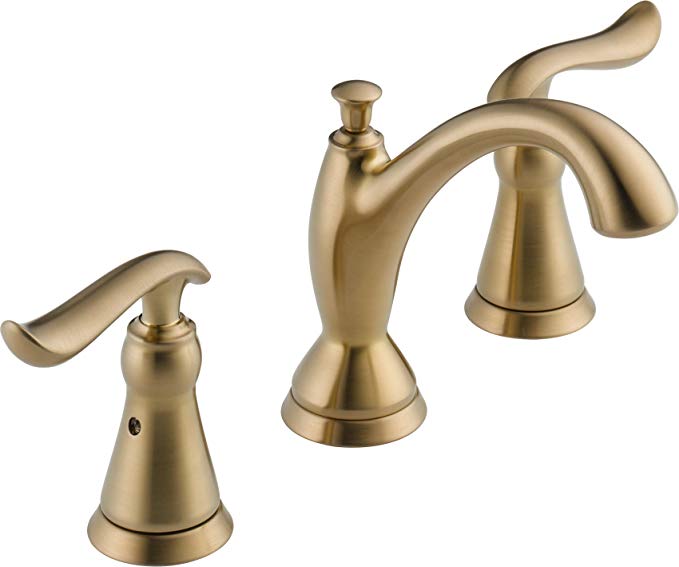 Delta Linden 2-Handle Widespread Bathroom Faucet with Diamond Seal Technology and Metal Drain Assembly, Champagne Bronze 3594-CZMPU-DST