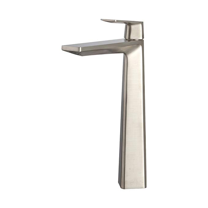 Kraus KEF-15300-Pop Up15BN Modern Aplos Single Lever Vessel Bathroom Faucet with Matching Pop-up Drain, Brushed Nickel