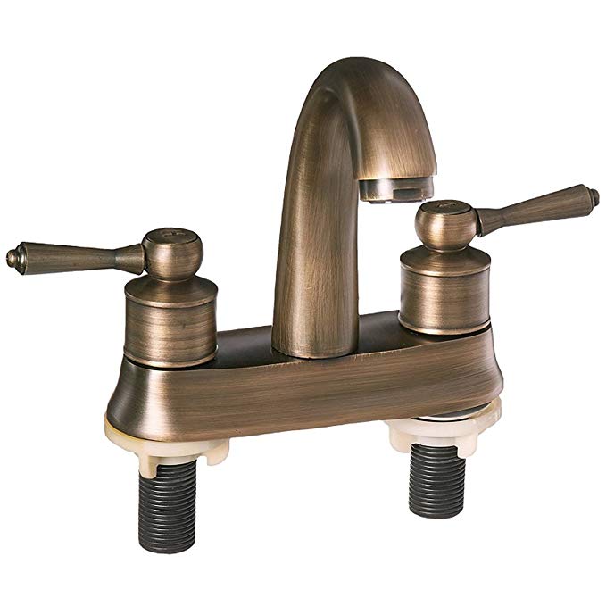 Antique Brass Bathroom Basin Tap Toilet Sink Fuacet Desk Mounted 2 Holes 2 Handle Hot Cold Mixer ABLRL011