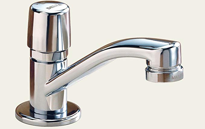 Delta Faucet 701-HDF Metering, Single Handle Metering Slow-Close Bathroom Faucet, Chrome