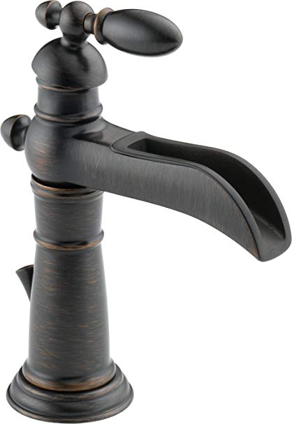 Delta Victorian Single-Handle Waterfall Bathroom Faucet with Metal Drain Assembly, Venetian Bronze 554LF-RB