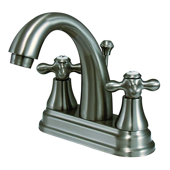 Kingston Brass KS7618AX English Vintage Center Set Lavatory Faucet, 4-3/4-Inch, Satin Nickel