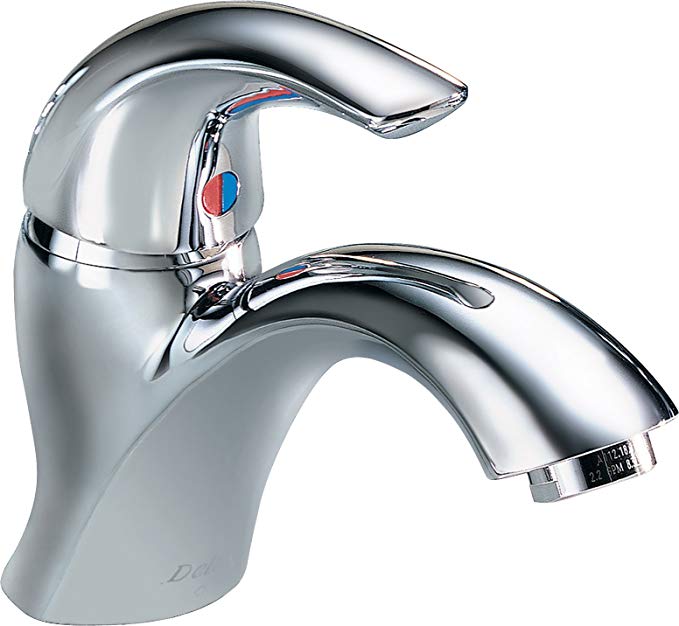 Delta Faucet 22C601 22T Single Handle Single Hole Bathroom Faucet with Less Pop-Up, Chrome