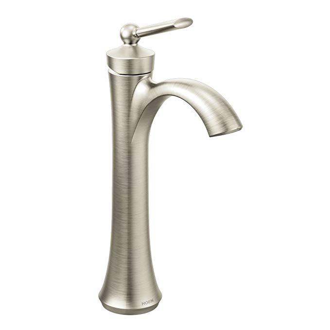 Moen 4507BN Wynford One-Handle High Arc Vessel Bathroom Faucet, Brushed Nickel