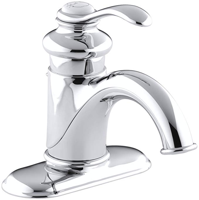 KOHLER K-12181-CP Fairfax 4 In. Centerset Bathroom Sink Faucet with Single Lever Handle, Polished Chrome