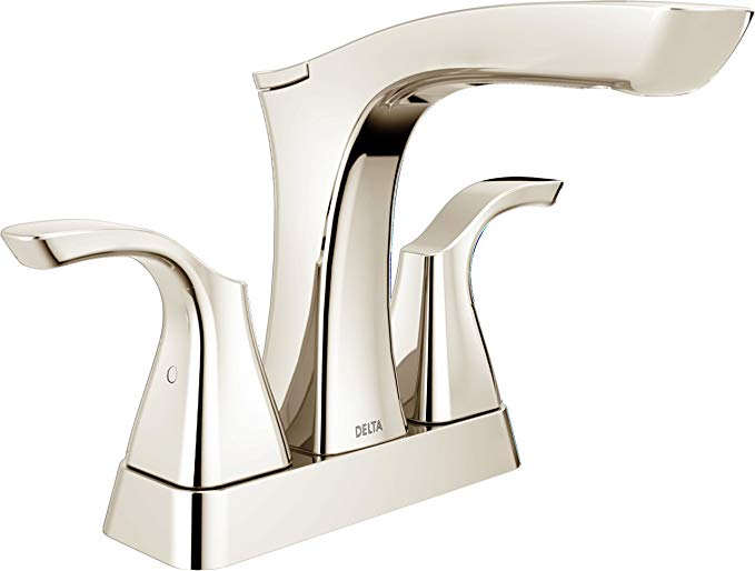 Delta Faucet 2552-PNMPU-DST Tesla Two Handle Centerset Bathroom Faucet, Polished Nickel