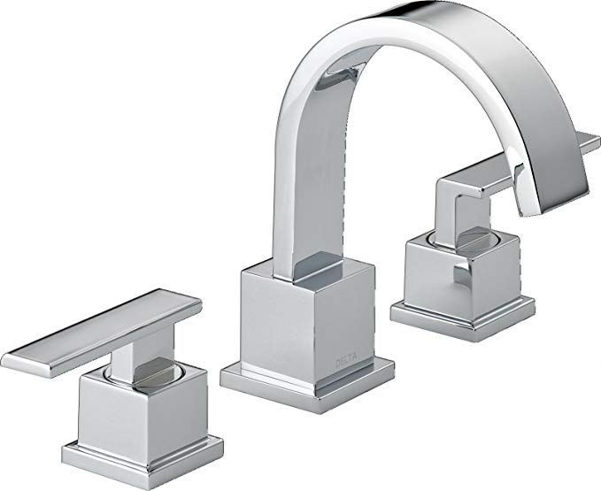 Delta Vero 2-Handle Widespread Bathroom Faucet with Metal Drain Assembly, Chrome 3553LF