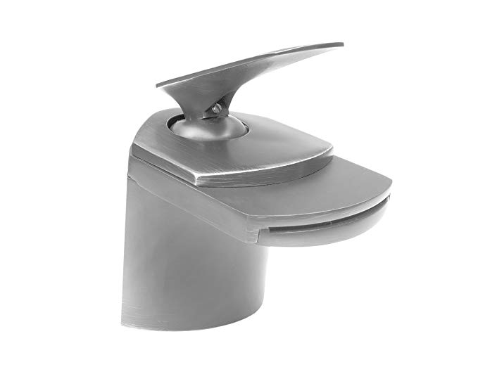 Novatto WAVE Single Lever Waterfall Lav Faucet, Brushed Nickel