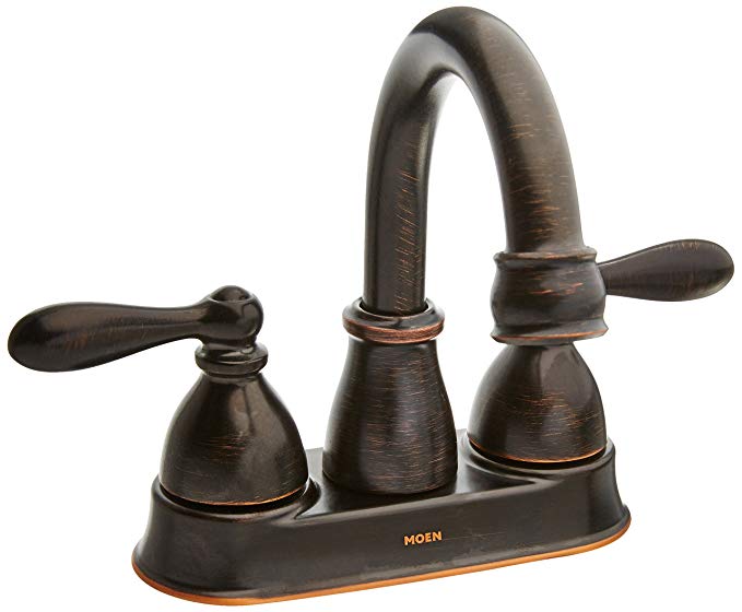 Moen WS84667BRB Two-Handle High Arc Bathroom Faucet, Mediterranean Bronze