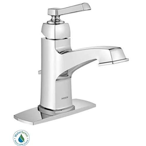 Moen 84805 Single Handle Single Hole Bathroom Faucet from the Boardwalk Collection, Chrome