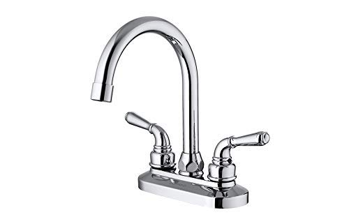 JOMOO 2 Handle 4 Inch Centerset Bathroom Sink Faucet Modern Contemporary 2 Holes Deck Mounted Bathroom Lavatory Faucet,Chrome