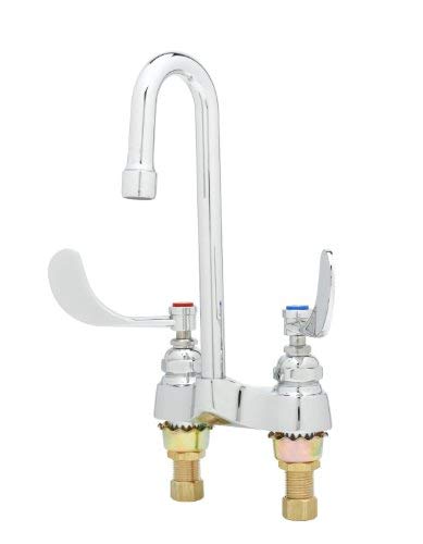 TS Brass B-0892 Lavatory Faucet with Gooseneck Wrist Blade Handles, Chrome