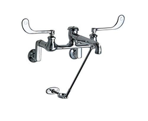 Chicago Faucets 814-VBCP Wall Mount Flushing Rim Sink Faucet, Chrome