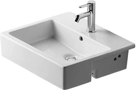 Vero Semi Recessed Bathroom Sink Faucet Drillings: Single Hole