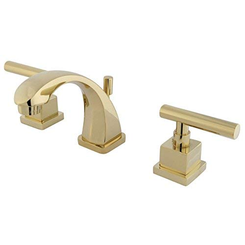 Kingston Brass KS4942CQL Claremont Mini Widespread Lavatory Faucet with Brass Pop-Up, Polished Brass