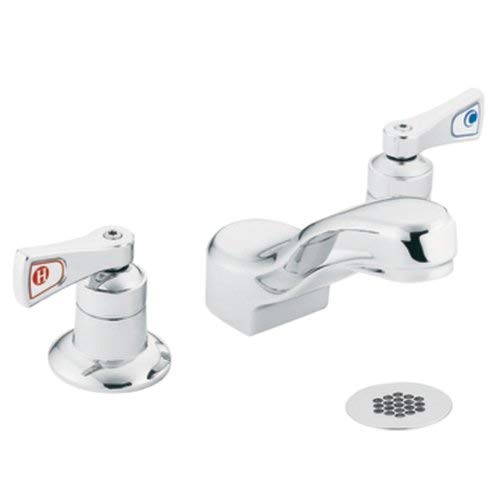 Moen 8224 Commercial M-Dura Widespread Lavatory Faucet with Grid Strainer 2.2 gpm, Chrome