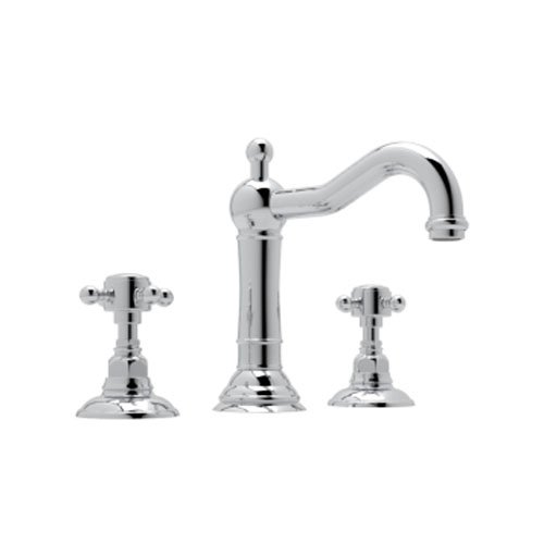 Rohl A1409XMAPC-2 Country Bath Acqui Widespread Lavatory with Cross Handles Pop-Up and Column Spout, Polished Chrome