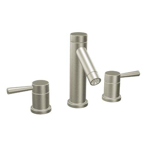 Moen T6110BN Level Two-Handle High Arc Bathroom Faucet without Valve, Brushed Nickel