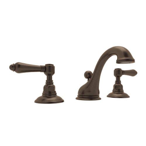 Rohl A1408LMTCB-2 Country Bath Low Lead Widespread Bathroom Faucet with Pop-Up Drain and Metal Lever Handles, Tuscan Brass