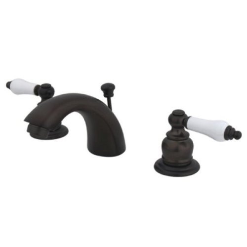 Kingston Brass KB955PL Mini Widespread Lavatory Faucet and Pop-Up, Oil Rubbed Bronze