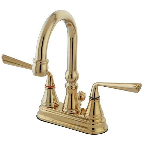 KINGSTON BRASS KS2612ZL Silver Sage 4-Inch ADA Lavatory Faucet, Polished Brass