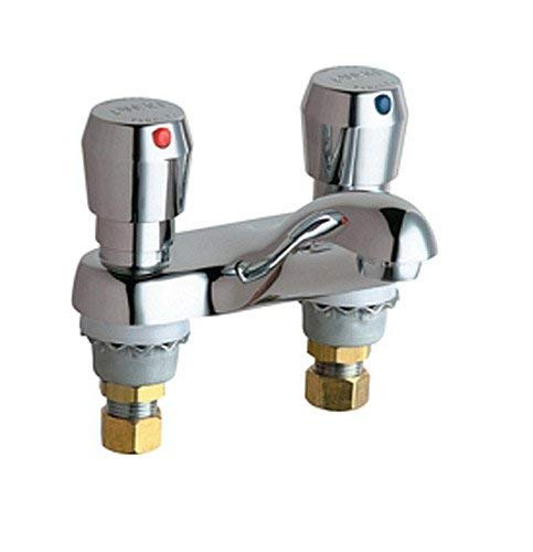 Chicago Faucets 802-665CP 4-Inch Centerset Lavatory Metering Faucet, Chrome