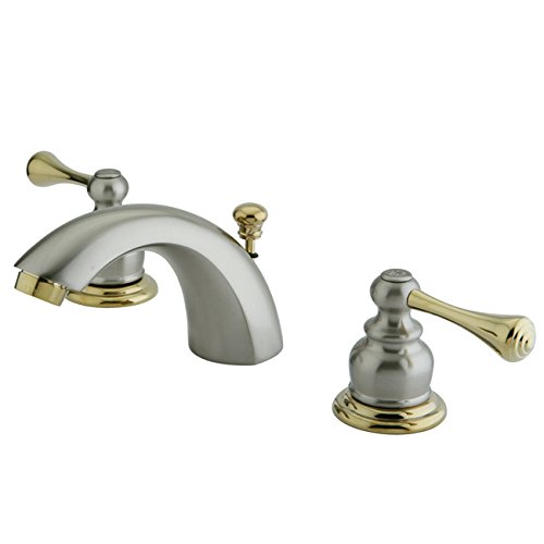 Kingston Brass KB3949BL Vintage Classic Mini Widespread Lavatory Faucet, Satin Nickel and Polished Brass