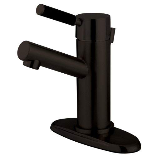 Kingston Brass FS8425DKL Kaiser 4-Inch Center Single Handle Lavatory Faucet with Cover Plate, Oil Rubbed Bronze