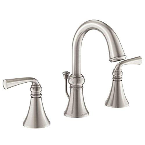 Moen WS84855SRN Two-Handle High Arc Bathroom Faucet, Spot Resist Brushed Nickel