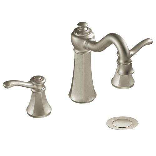 Moen T6305BN Vestige Two-Handle High Arc Bathroom Faucet without Valve, Brushed Nickel