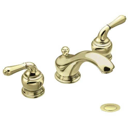 Moen T4570P Monticello Two-Handle Low Arc Bathroom Faucet without Valve, Polished Brass