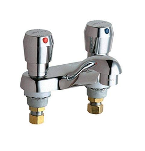 Chicago Faucets 802-V665CP 4-Inch Centerset Lavatory Metering Faucet, Chrome