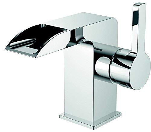 Eviva EVFT93CH Jaida C. Water-fall Single Handle Bathroom Sink Faucet with Lever, Chrome