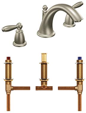 Moen T4943BN-4792 Brantford Two-Handle Low Arc Roman Tub Faucet with Valve, Brushed Nickel