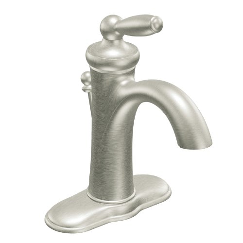 Moen CA6600BN Brantford Brushed Nickel One-Handle Low Arc Bathroom Faucet