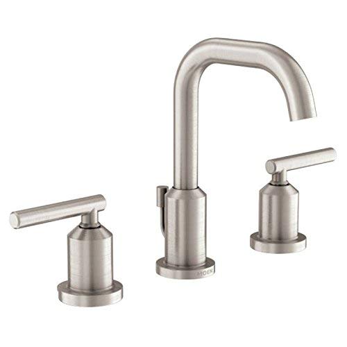 Moen WS84229SRN Two-Handle High Arc Bathroom Faucet, Spot Resist Brushed Nickel