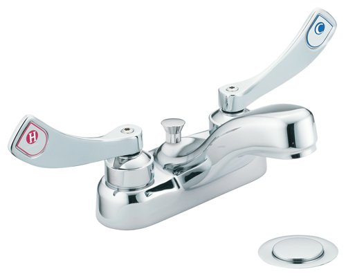 Moen 8219 Commercial M-Dura 4-Inch Centerset Lavatory Faucet with Drain 2.2 gpm, Chrome