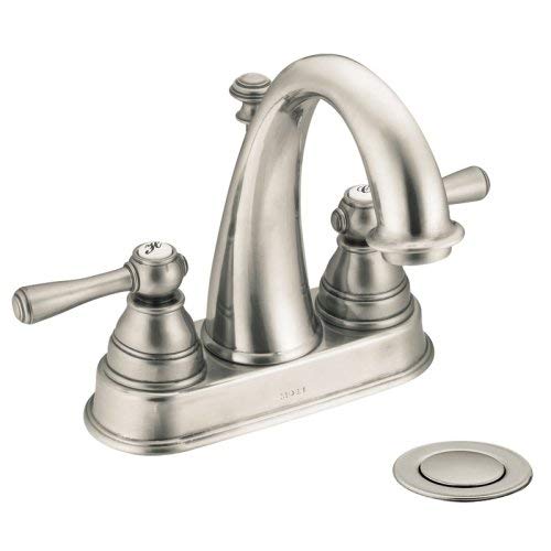 Moen 6121AN Kingsley Two-Handle High Arc Bathroom Faucet, Antique Nickel