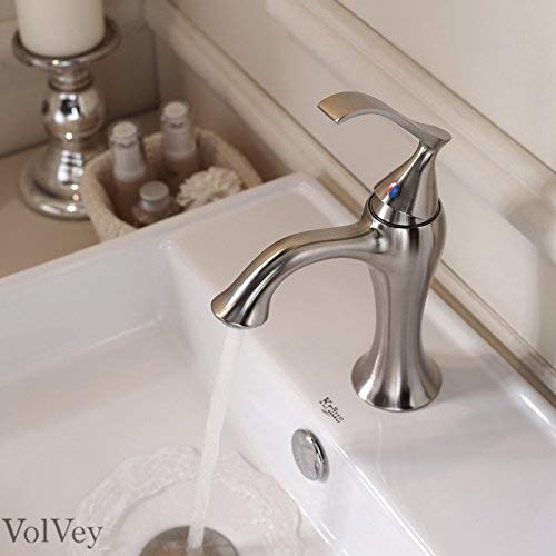 Volvey Bathroom Sink Faucets Brushed Nickel Waterfall Widespread Single Handle Single Hole Vessel Lavatory Faucets Discount Plumbing Fixtures High Quality